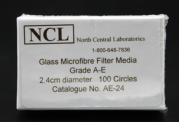 AE-24 - 2.4 cm NCL Grade A-E Glass Microfiber Filters, PK(100/pk) (AE24)