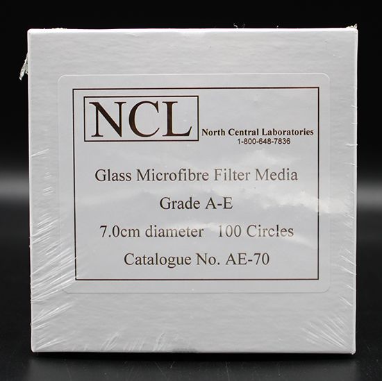 AE-70 - 7.0 cm NCL Grade A-E Glass Microfiber Filters, PK(100/pk) (AE70)