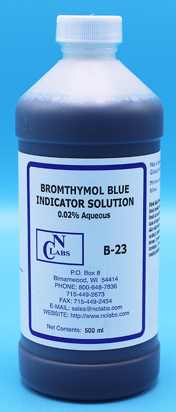 Bromothymol Blue Indicator Solution, 0.02% Aqueous – B-23 (B23) – NC ...