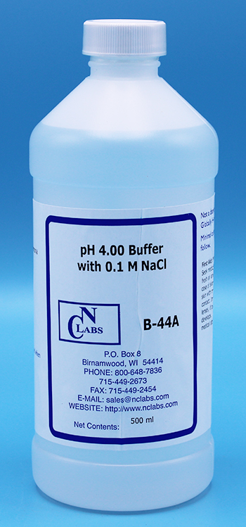 Ammonia ISE pH Buffer Solution, pH 4.00, w/ 0.1 M NaCl, 500 ml - B-44A