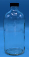 B-611F - 16 oz Clear Narrow-Mouth Glass Bottle w/ Polyseal Cap (B611F)
