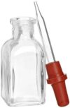 B-750 - 30 ml Clear Square Glass Bottle w/ Eye Dropper (B750)