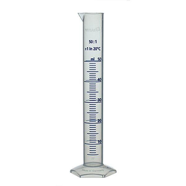 CB-648 - 50 ml PP Graduated Cylinder w/ Blue Scale (CB648)