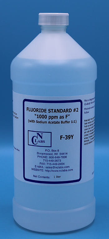 Fluoride Standard #2, "1000 ppm as F" w/ Buffer - LTR - F-39Y