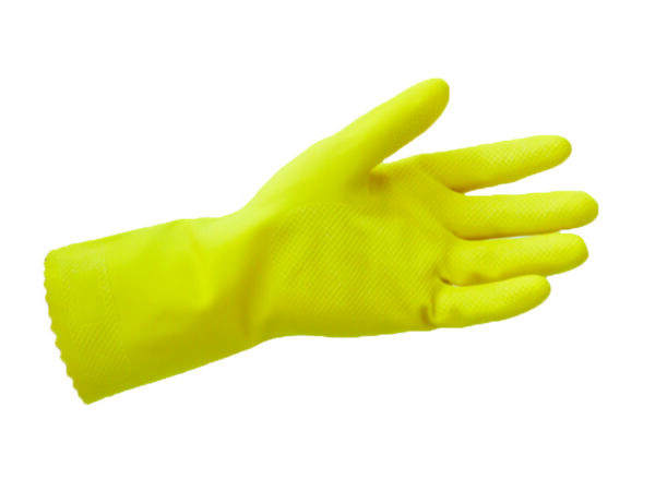PR - G-297 - Yellow Industrial Natural Rubber Latex Gloves, Size M (G297)