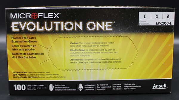 GD-200-L - Evolution One Amber Powder-Free Disposable Latex Gloves, Size L (GD200L)