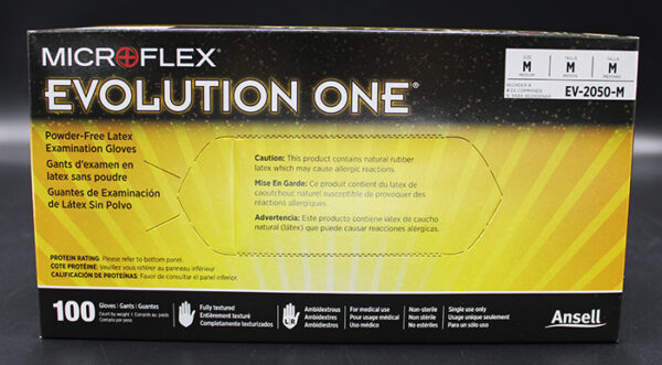GD-200-M - Evolution One Amber Powder-Free Disposable Latex Gloves, Size M (GD200M)