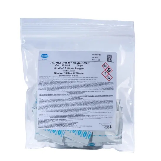 H-14034-99, Nitrate Reagent, NitraVer® 5, PP for 25 ml Sample - PK(100/pk)
