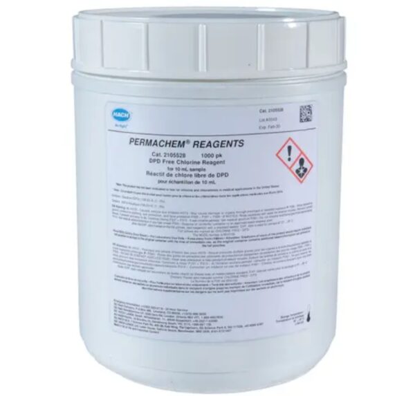 H-21055-28, DPD, Chlorine, Free, PP for 10 ml Sample - PK(1000/pk)