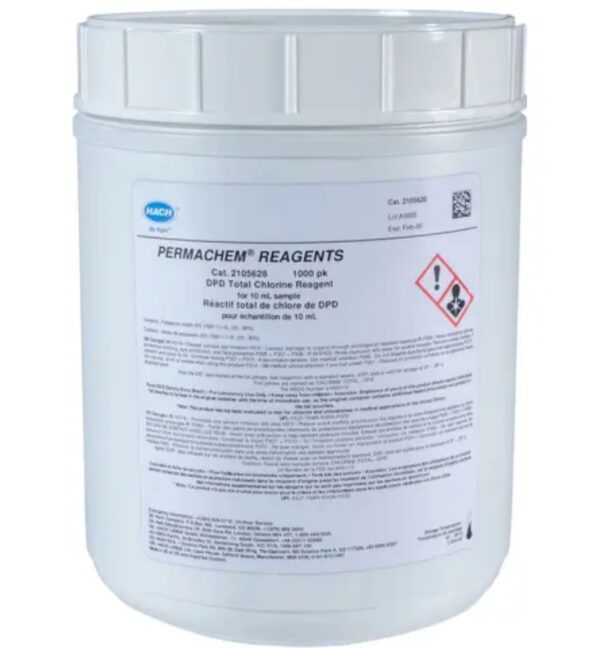 H-21056-28, DPD, Chlorine, Total, PP for 10 ml Sample - PK(1000/pk)