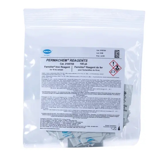 H-21057-69, Iron Reagent, FerroVer®, PP for 10 ml Sample - PK(100/pk)