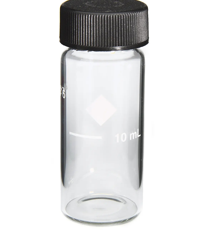 H-24276-06 - Glass Vial w/ Screw Cap and Mark at 10 ml (H2427606)