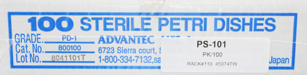 PS-101 - 50 mm Petri Dishes, Sterile, No Pads, PK(100/pk) (PS101)