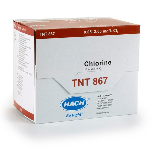 H-TNT867, Free & Total Chlorine TNT+ (0.05-2.00 mg/L Cl₂), 24 Tests